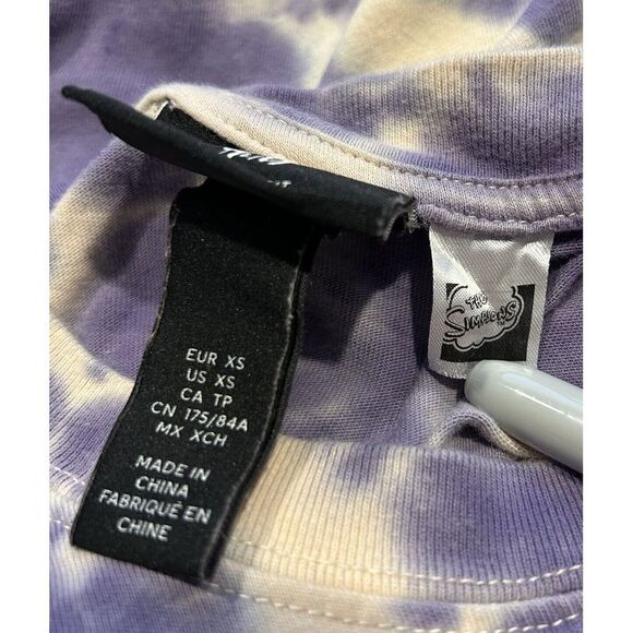 H&M Krusty The Clown Simpsons Relaxed Fit Purple Tie Dye T-Shirt‎ Size XS - Picture 6 of 6